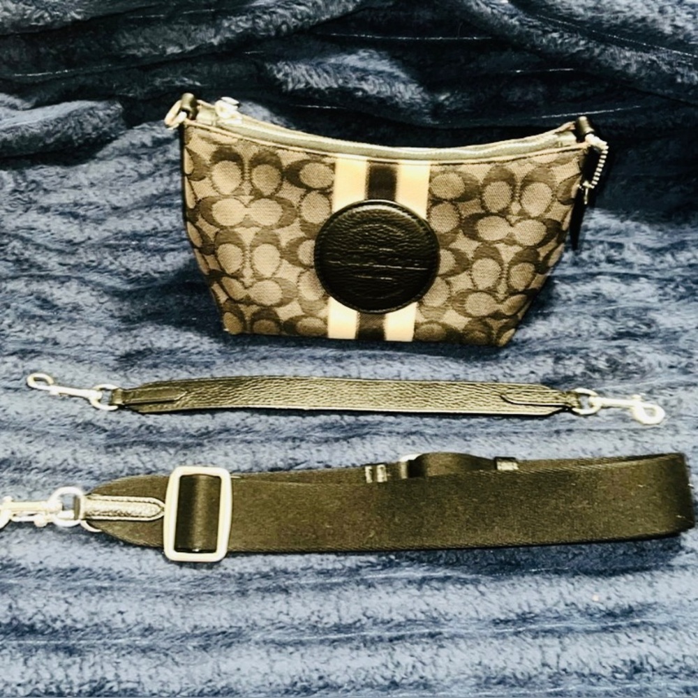Coach Dempsey Crossbody Bag With Signature Logo With Two Straps Black